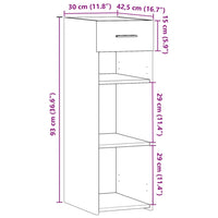 Credenza Grigio Sonoma 30x42,5x93 cm in Legno Multistrato 846311