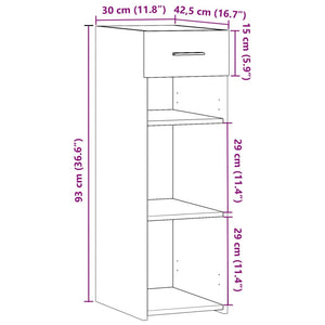 Credenza Grigio Sonoma 30x42,5x93 cm in Legno Multistrato 846311