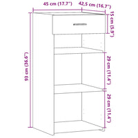 Credenza Grigio Cemento 45x42,5x93 cm in Legno Multistrato 846323