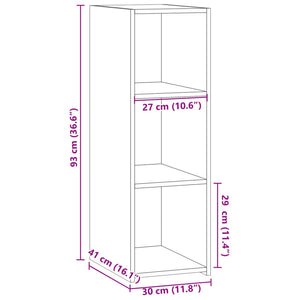 Credenza Nera 30x41x93 cm in Legno Multistrato 846342