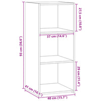 Credenza Grigio Cemento 40x41x93 cm in Legno Multistrato 846351