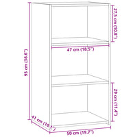 Credenza Nera 50x41x93 cm in Legno Multistrato 846363