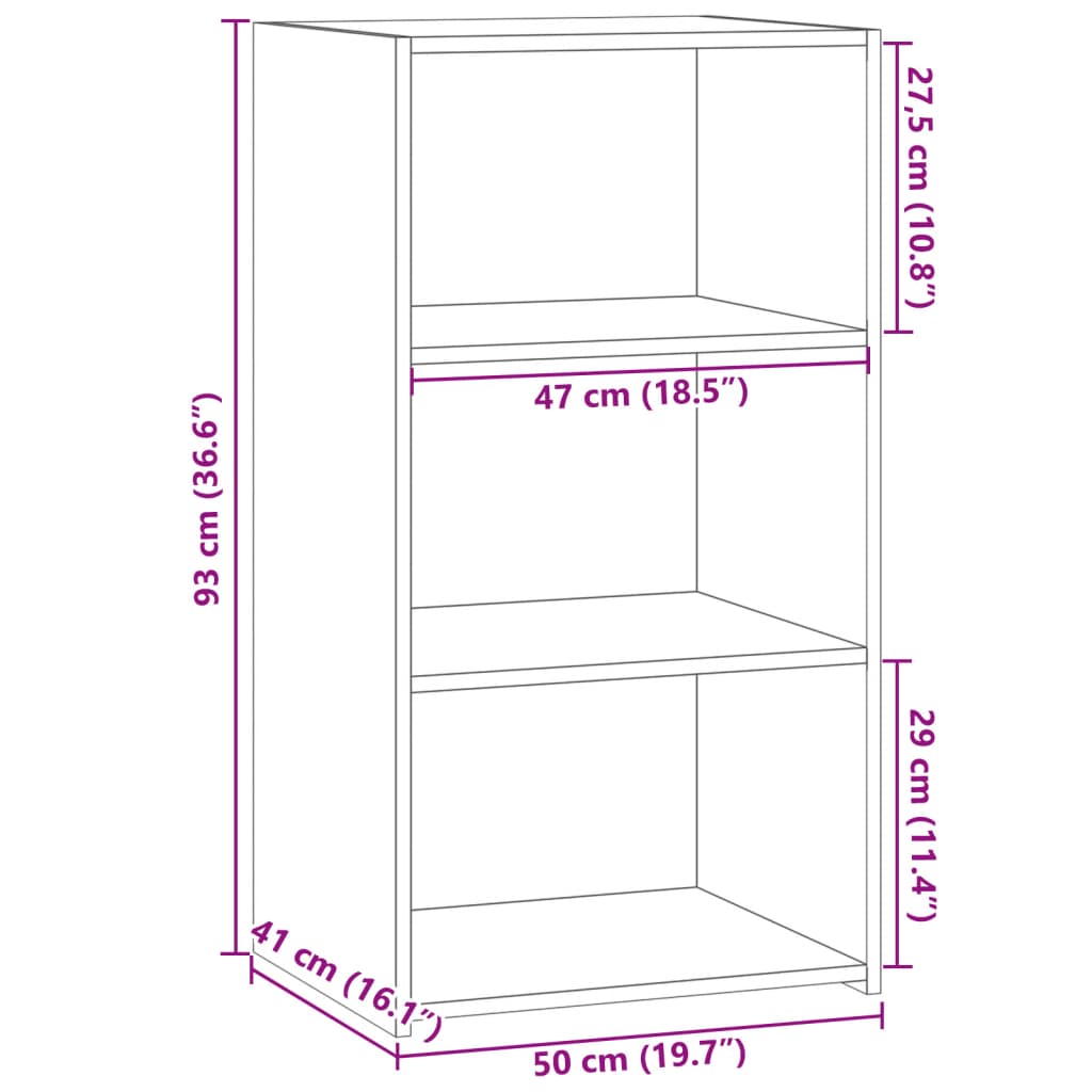 Credenza Rovere Fumo 50x41x93 cm in Legno Multistrato 846366