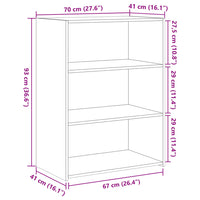 Credenza Nera 70x41x93 cm in Legno Multistrato 846370