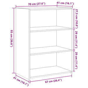 Credenza Rovere Marrone 70x41x93 cm in Legno Multistrato 846375