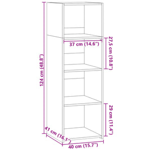 Credenza Bianca 40x41x124 cm in Legno Multistrato 846383