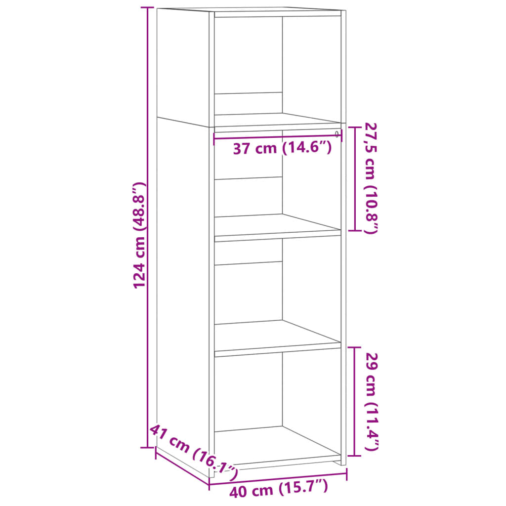 Credenza Grigio Sonoma 40x41x124cm in Legno Multistrato 846388