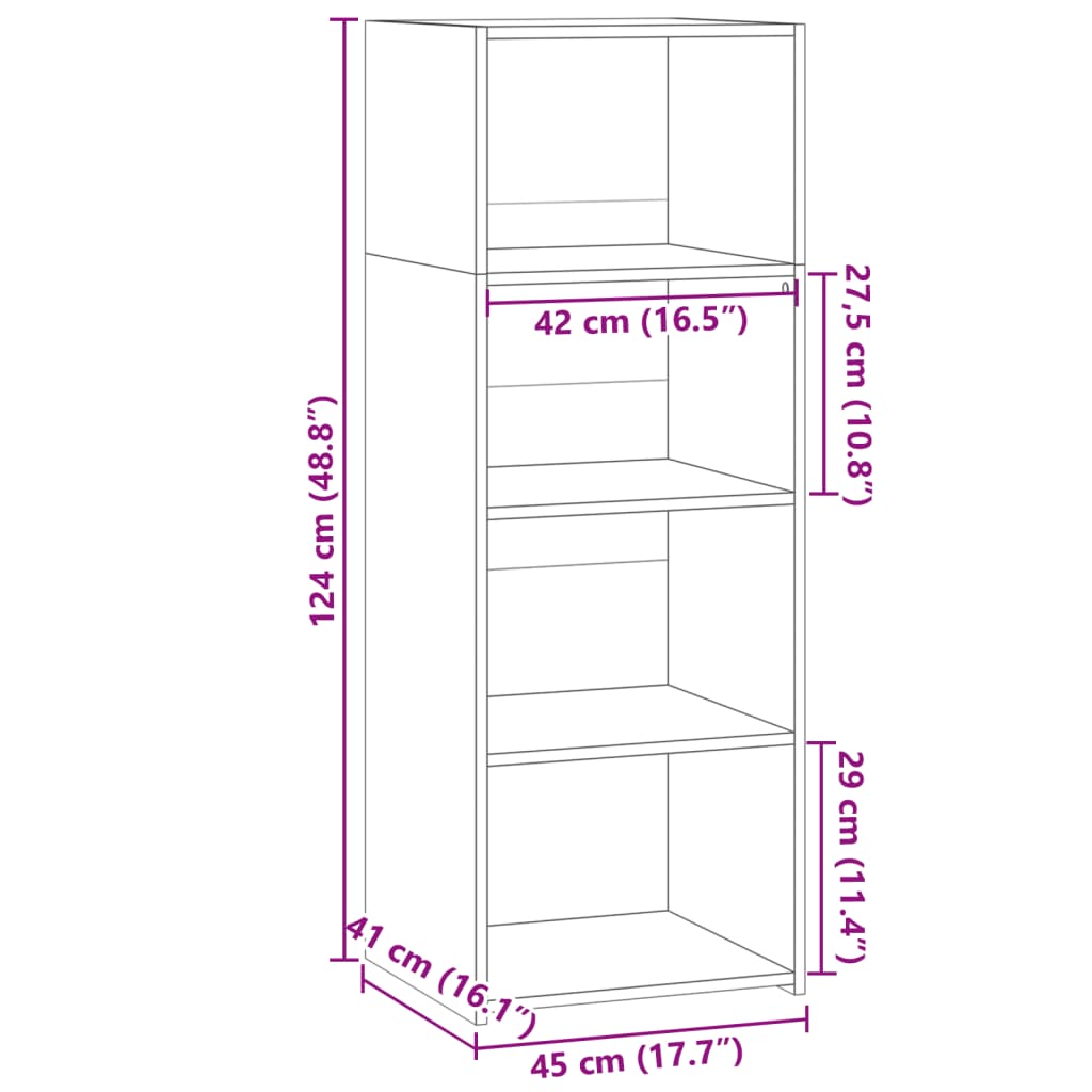 Credenza Rovere Sonoma 45x41x124 cm in Legno Multistrato 846392