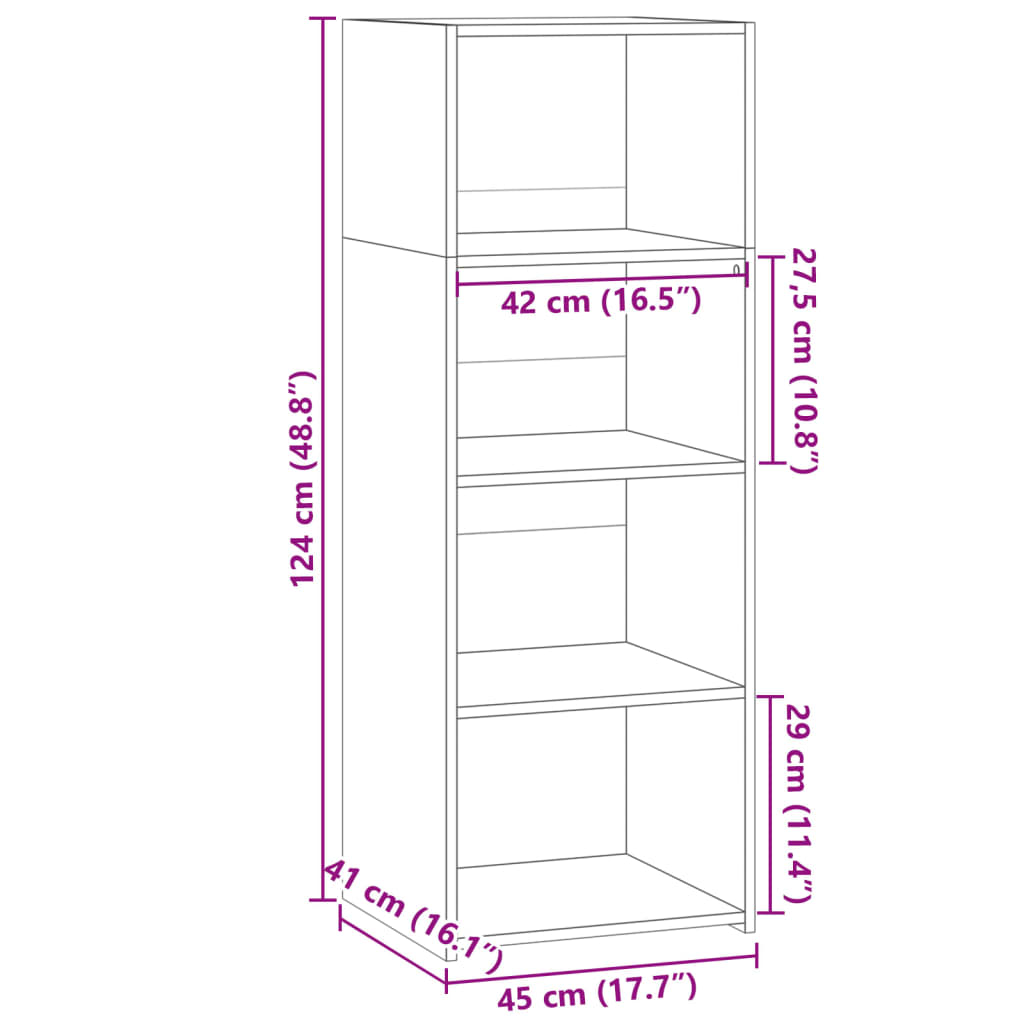 Credenza Rovere Fumo 45x41x124 cm in Legno Multistrato 846394