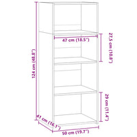 Credenza Grigio Sonoma 50x41x124 cm in Legno Multistrato 846402