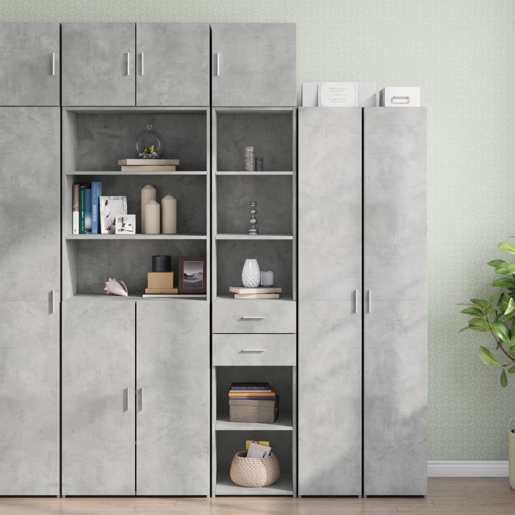 Mobile Sottile Grigio Cemento 40x42,5x225 cm in Truciolato 3281283