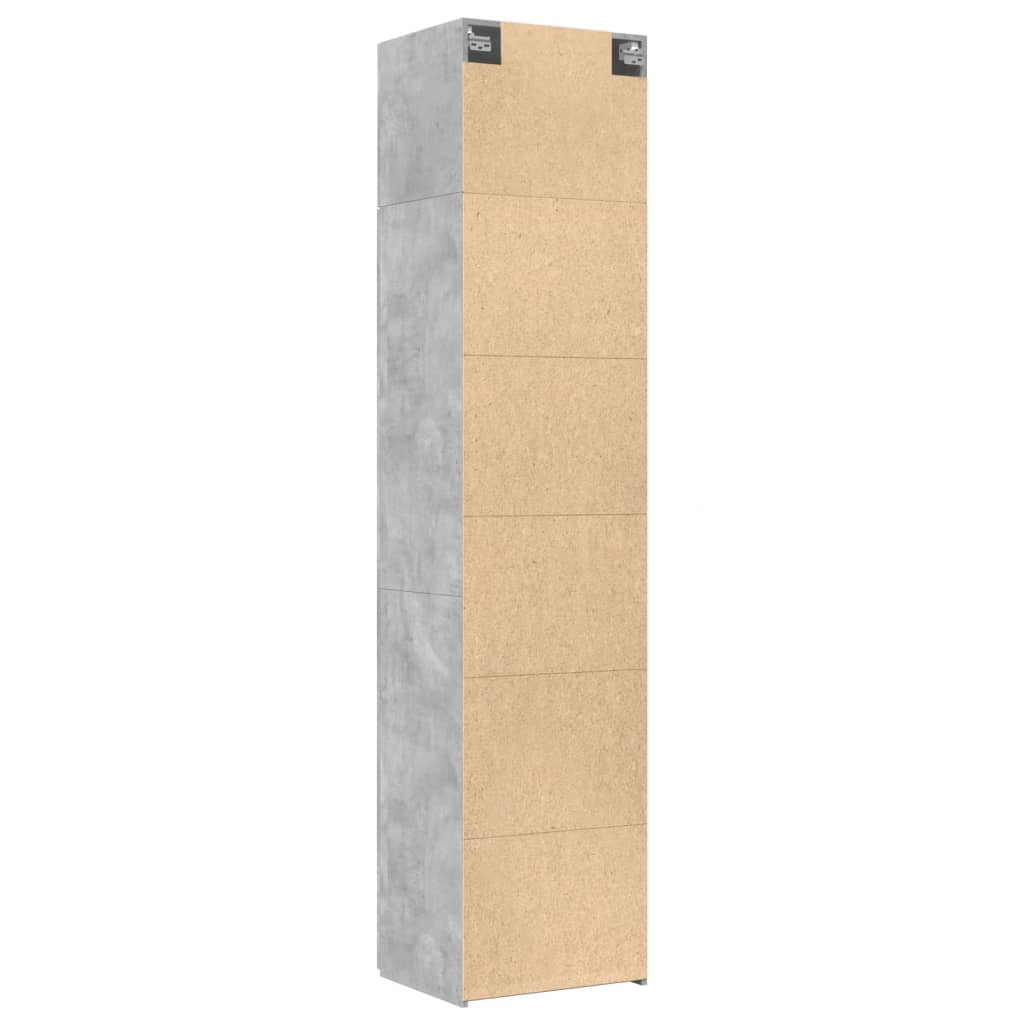 Mobile Sottile Grigio Cemento 50x42,5x225 cm in Truciolato 3281304