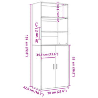 Credenza Nera 70x42,5x185 cm in Legno Multistrato 3281372