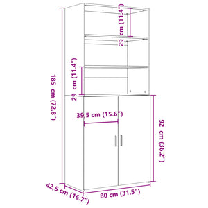 Credenza Bianca 80x42,5x185 cm in Legno Multistrato 3281378