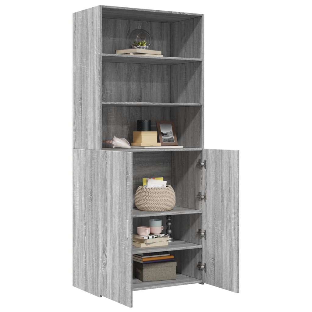 Credenza Grigio Sonoma 80x42,5x185 cm in Legno Multistrato 3281383