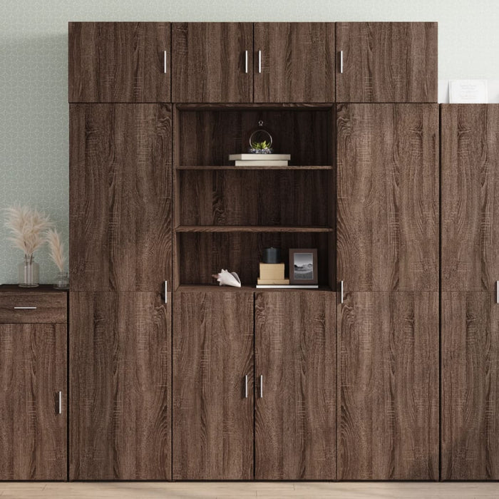 Credenza Rovere Marrone 80x42,5x185 cm in Legno Multistrato 3281384