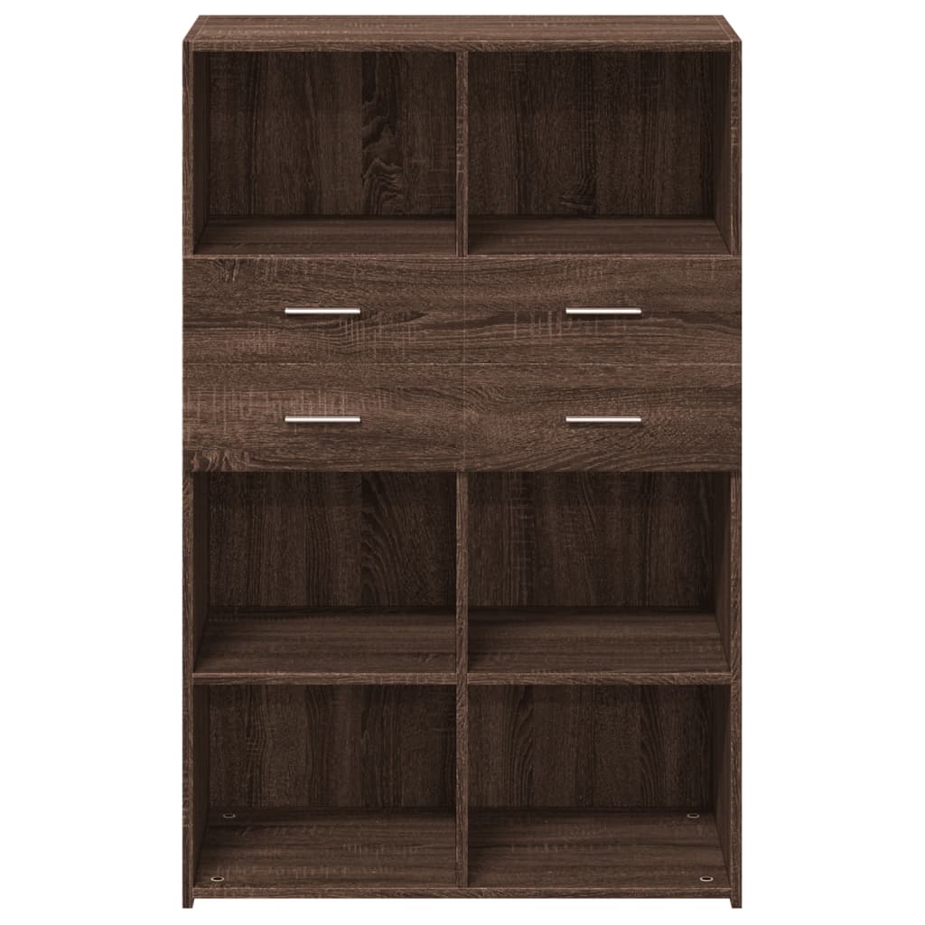 Credenza Rovere Marrone 80x42,5x124 cm in Legno Multistrato 3281391