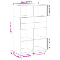 Credenza Rovere Marrone 80x42,5x124 cm in Legno Multistrato 3281391