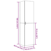 Credenza Grigio Cemento 45x42,5x185 cm in Legno Multistrato 3281409