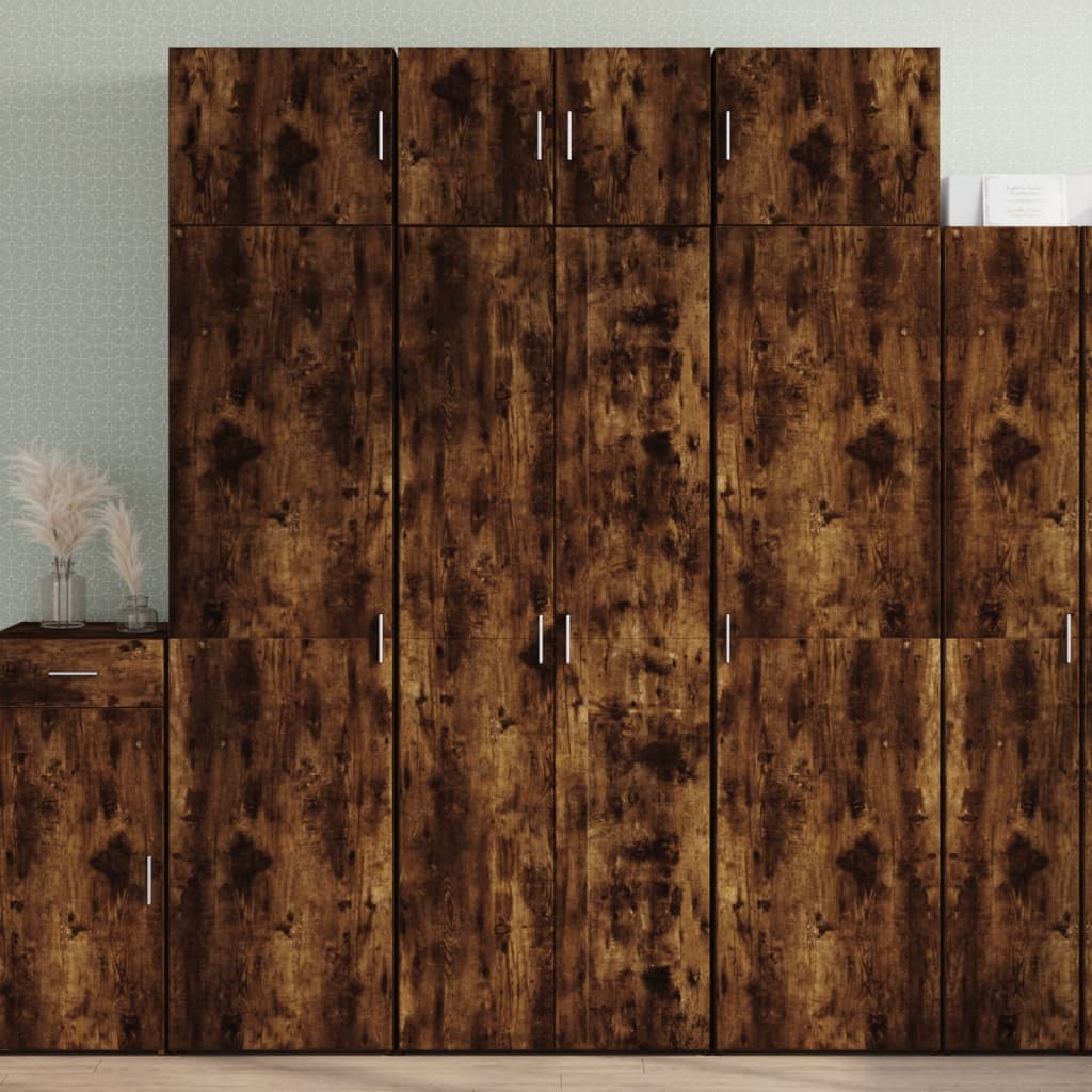 Credenza Rovere Fumo 70x42,5x185 cm in Legno Multistrato 3281431