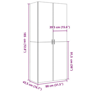 Credenza Grigio Sonoma 80x42,5x185 cm in Legno Multistrato 3281439