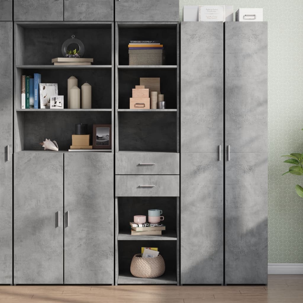 Credenza Grigio Cemento 45x42,5x185 cm in Legno Multistrato 3281451