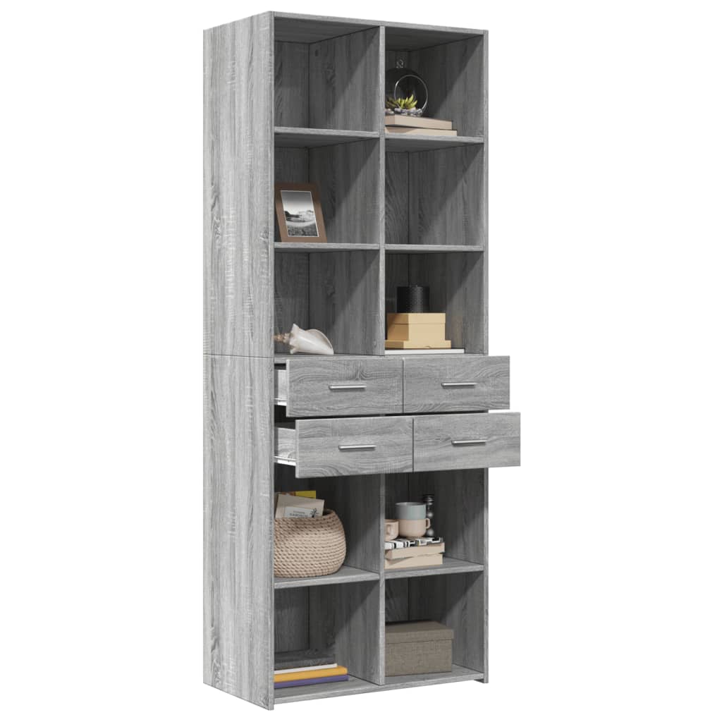 Credenza Grigio Sonoma 70x42,5x185 cm in Legno Multistrato 3281467