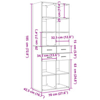 Credenza Rovere Marrone 70x42,5x185 cm in Legno Multistrato 3281468