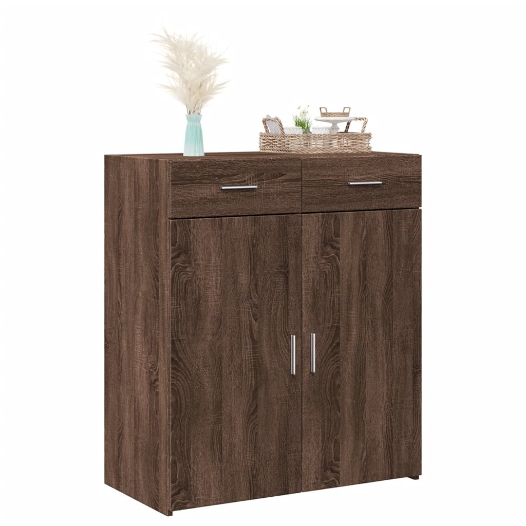 Credenza Rovere Marrone 80x42,5x93 cm in Legno Multistrato 3281475