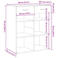 Credenza Grigio Sonoma 80x42,5x93 cm in Legno Multistrato 3281481