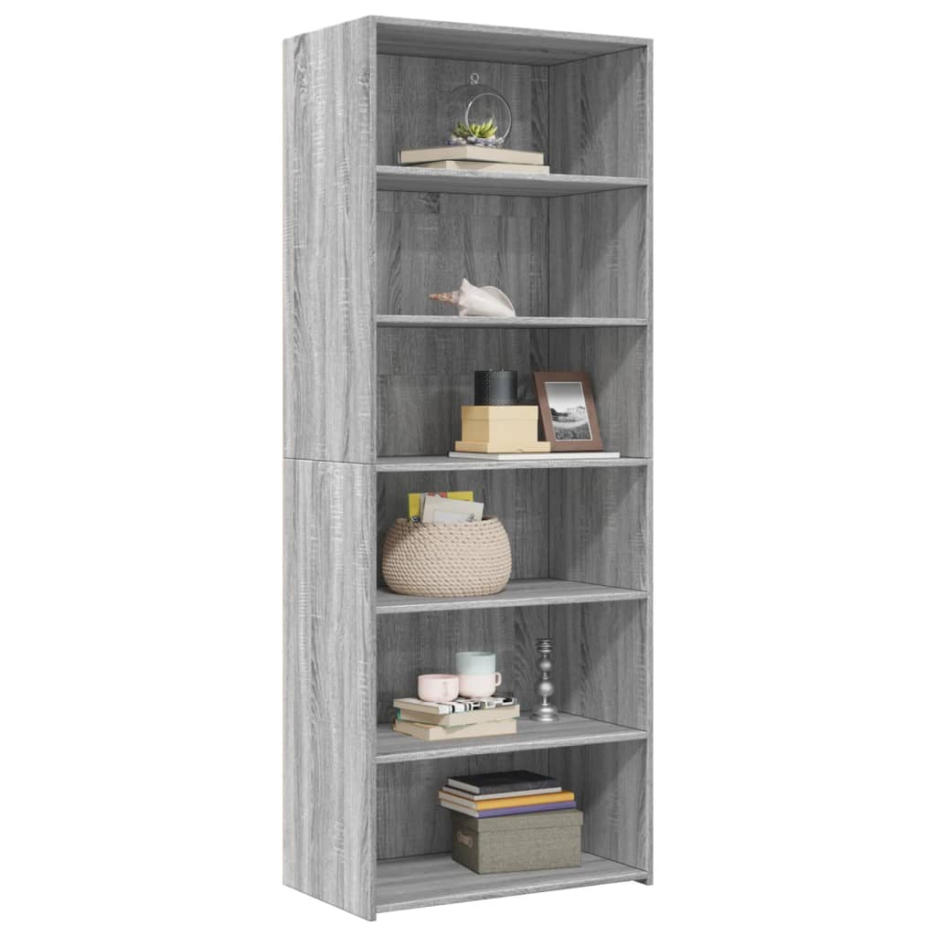 Credenza Grigio Sonoma 70x41x185 cm in Legno Multistrato 3281692