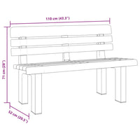 Panchina da Giardino Antracite 110x52x71 cm in Polipropilene 4009380