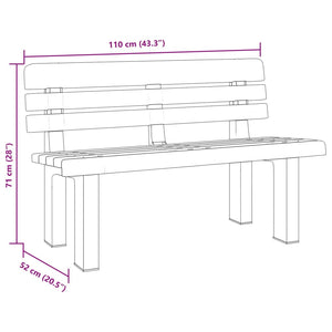 Panchina da Giardino Antracite 110x52x71 cm in Polipropilene 4009380