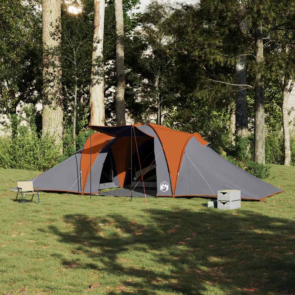 Tenda da Campeggio a Cupola 6 Persone Grigio e Arancione 4009433