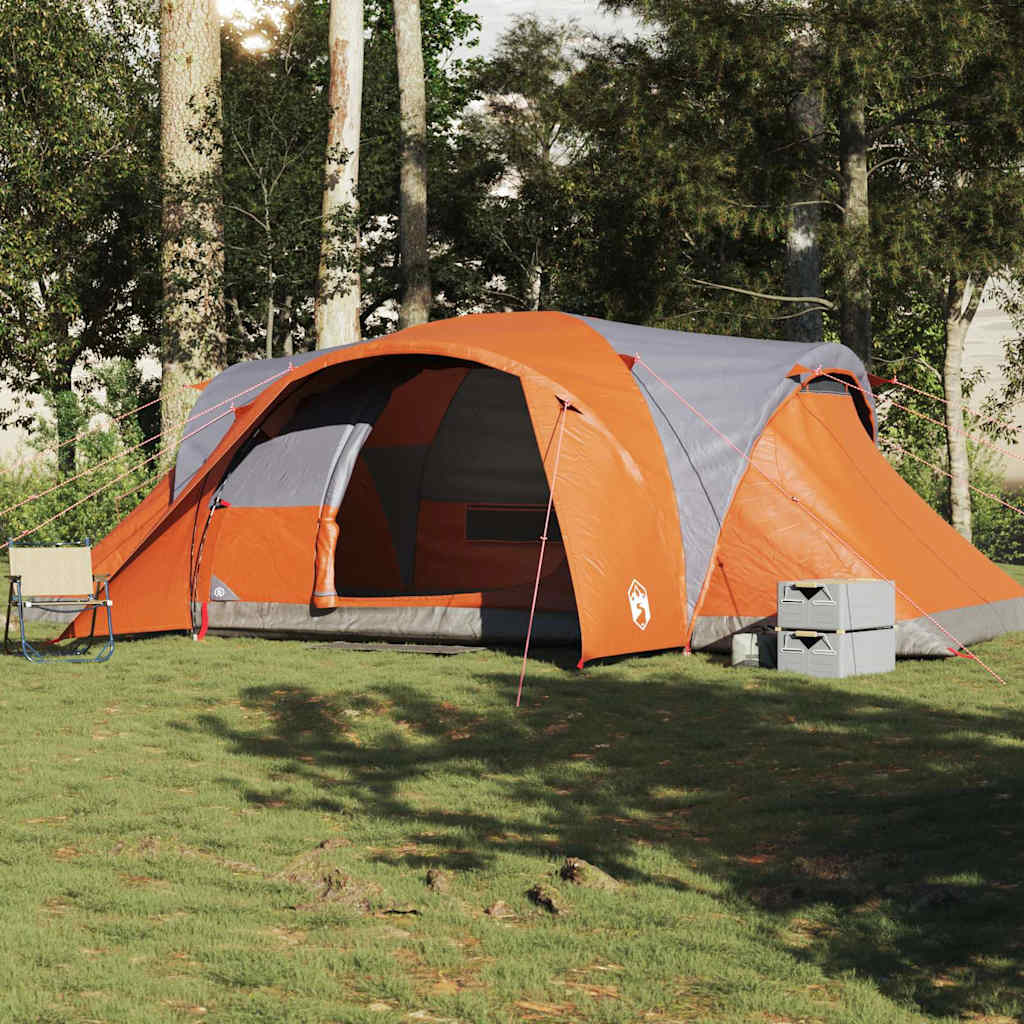 Tenda da Campeggio a Cupola 6 Persone Grigio e Arancione 4009469