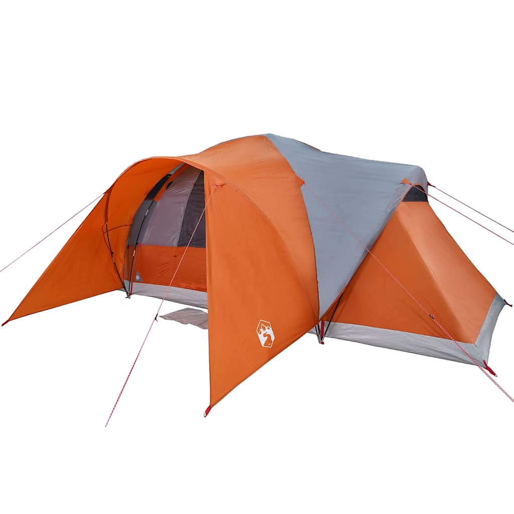 Tenda da Campeggio a Cupola 6 Persone Grigio e Arancione 4009469