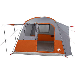 Tenda da Campeggio 4 Persone Grigio e Arancione Impermeabile 4009490