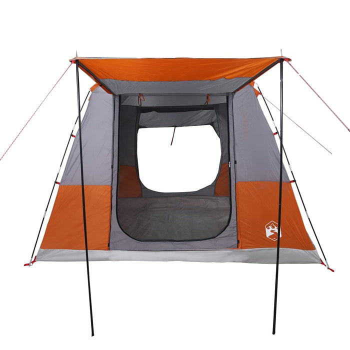 Tenda da Campeggio 4 Persone Grigio e Arancione Impermeabile 4009490