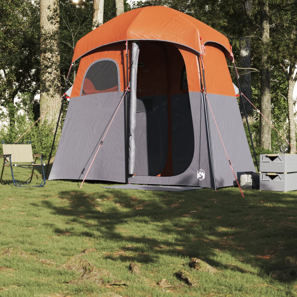 Tenda da Doccia 2 Persone Grigio e Arancione Impermeabile 4009535