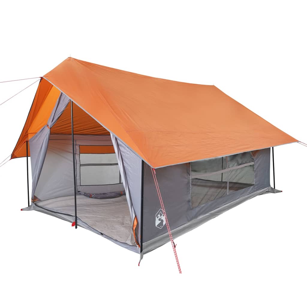 Tenda da Campeggio 5 Persone Grigio e Arancione Impermeabile 4009541