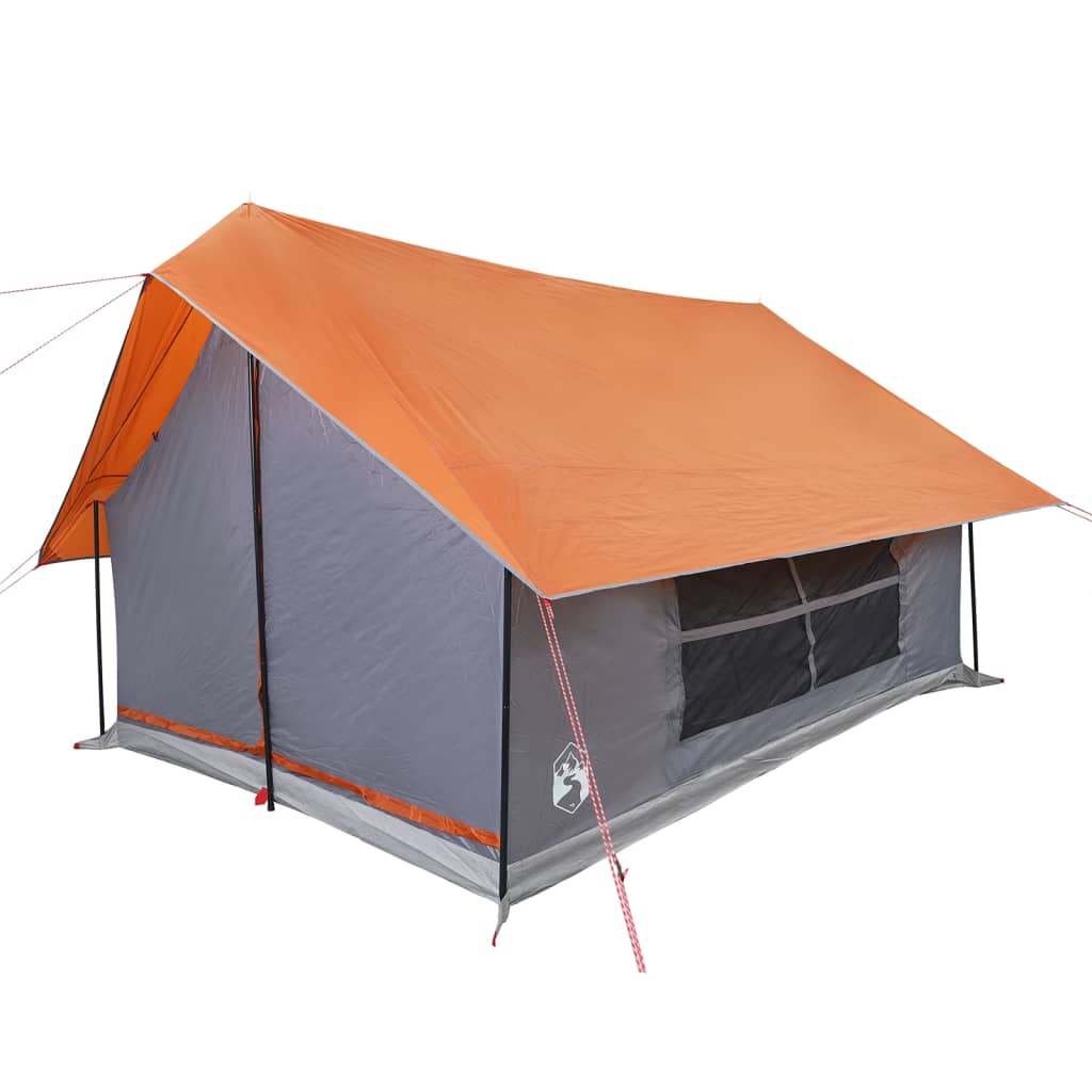 Tenda da Campeggio 5 Persone Grigio e Arancione Impermeabile 4009541