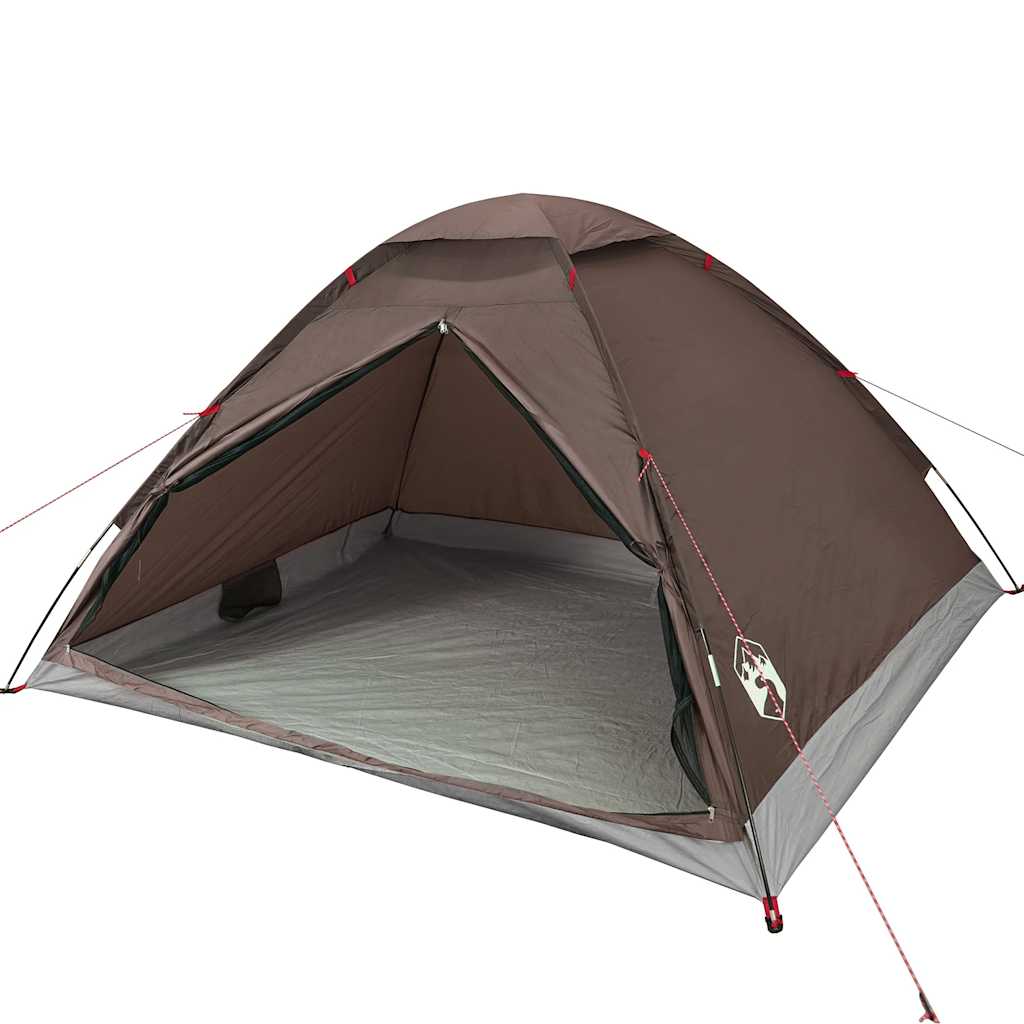 Tenda da Campeggio a Cupola per 4 Persone Marrone Impermeabile 4009637