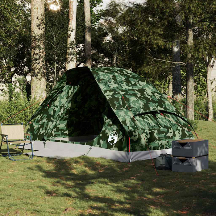 Tenda da Campeggio a Cupola 4 Persone Mimetica Impermeabile 4009644