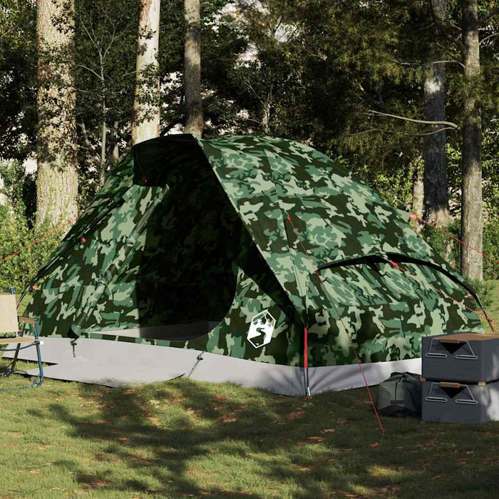 Tenda da Campeggio a Cupola 4 Persone Mimetica Impermeabile 4009644