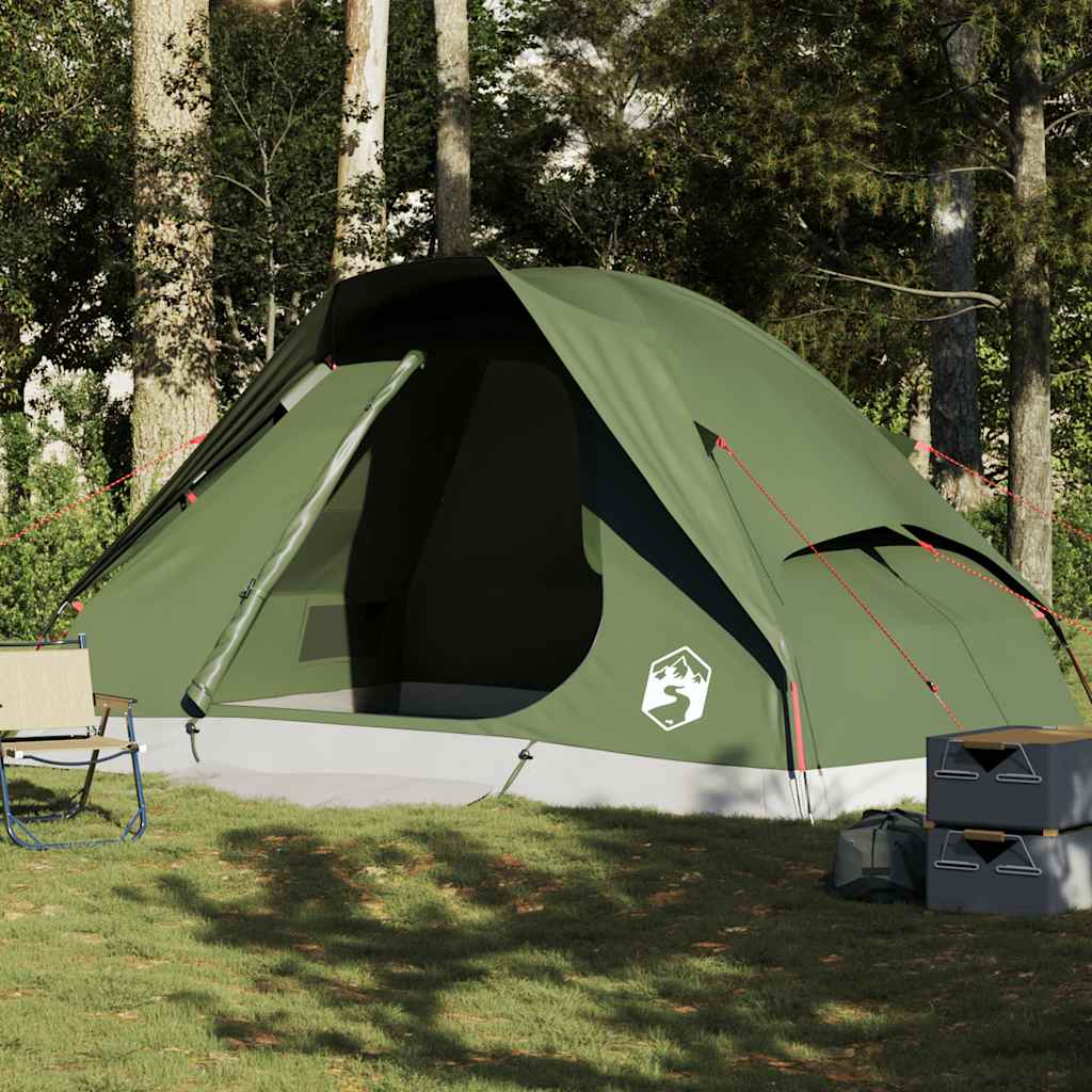 Tenda Familiare a Cupola 6 Persone Verde Oliva Impermeabile 4009645