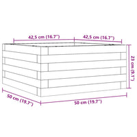 Fioriera da Giardino Bianca 50x50x23 cm Legno Massello di Pino 847184