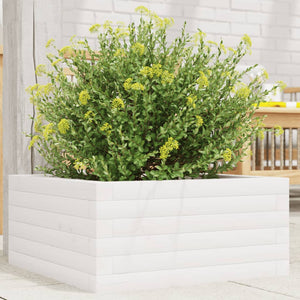 Fioriera da Giardino Bianca 50x50x23 cm Legno Massello di Pino 847184