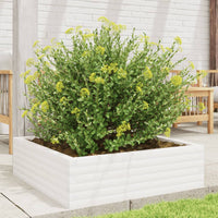 Fioriera da Giardino Bianca 80x80x23 cm Legno Massello di Pino 847199