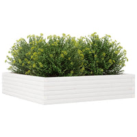 Fioriera da Giardino Bianca 100x100x23 cm Legno Massello Pino 847209