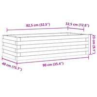 Fioriera da Giardino 90x40x23 cm in Legno Massello di Pino 847223